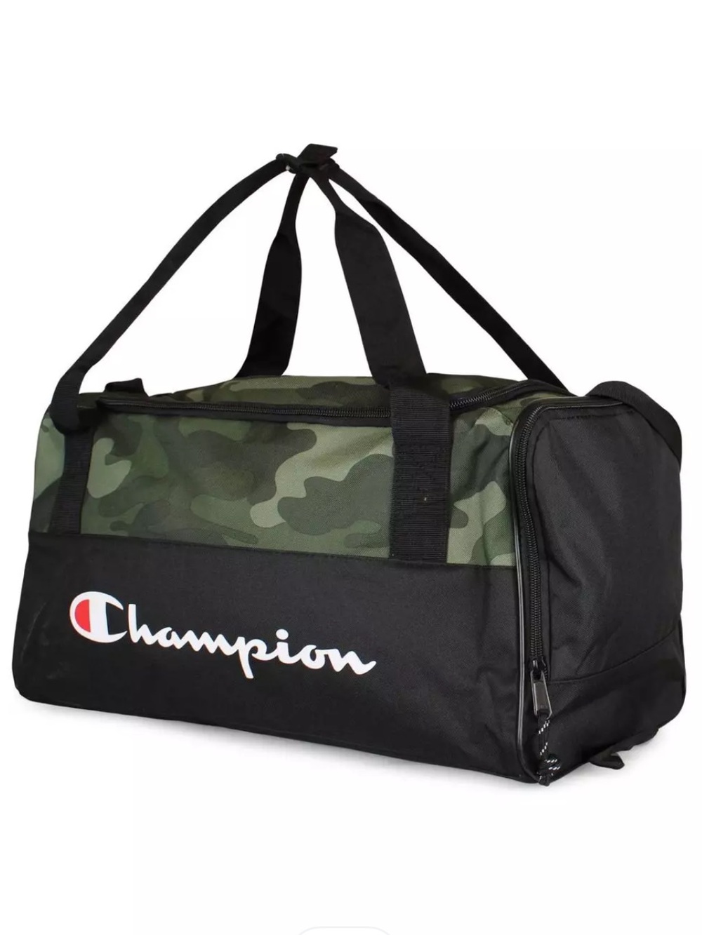 New! Champion Logo Prologue Utility Duffel in Green/Black Camo